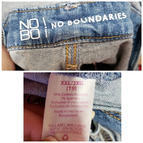 NWOT No boundaries Destructed Shortalls XXL (19) - Picture 3 of 5